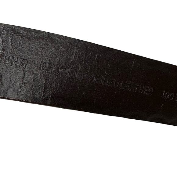 Faux Turquoise Belt buckle with Brown Tooled Leather Belt - Picture 6 of 8